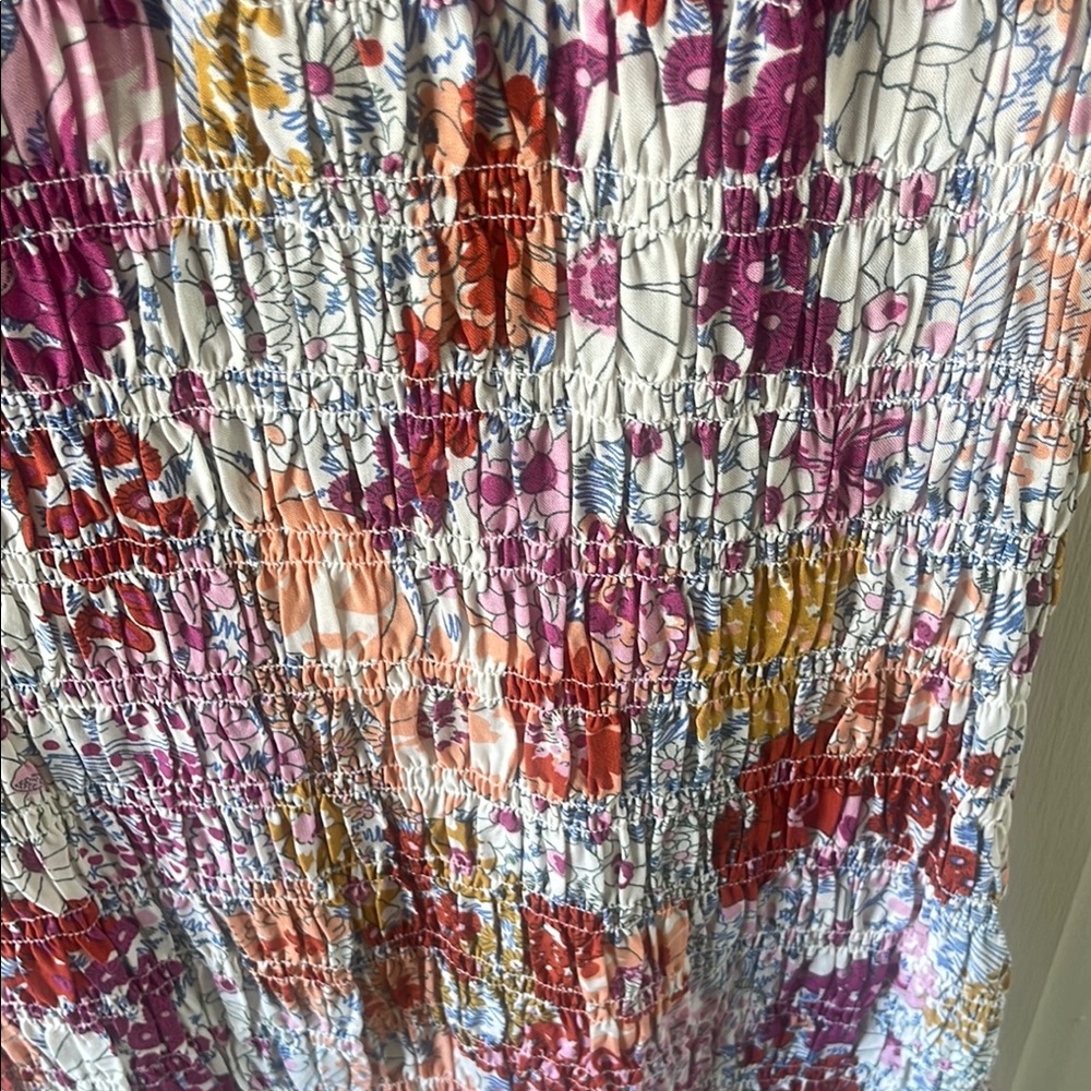 Colorful Smocked Midi Dress - Picture 3 of 5